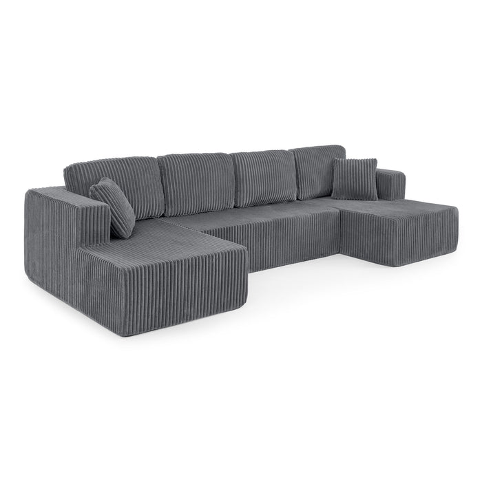 Modern Minimalist U - Shape Modular Sectional Sofa