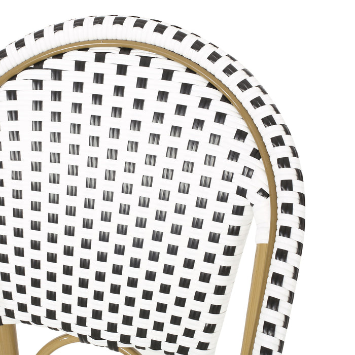 Outdoor Pe Rattan French Barstool Set