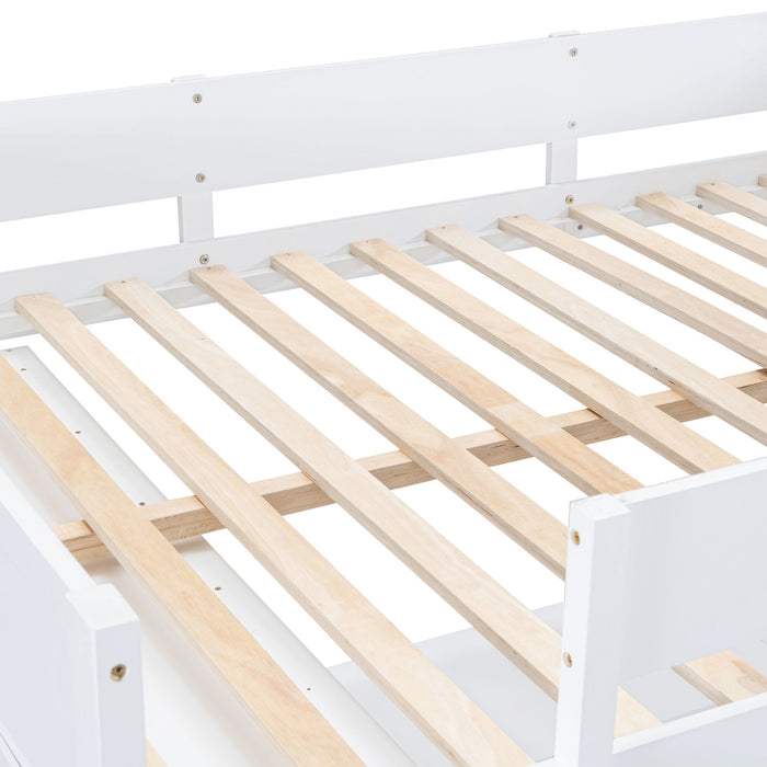 Modern Loft Bed With Desk And Shelves