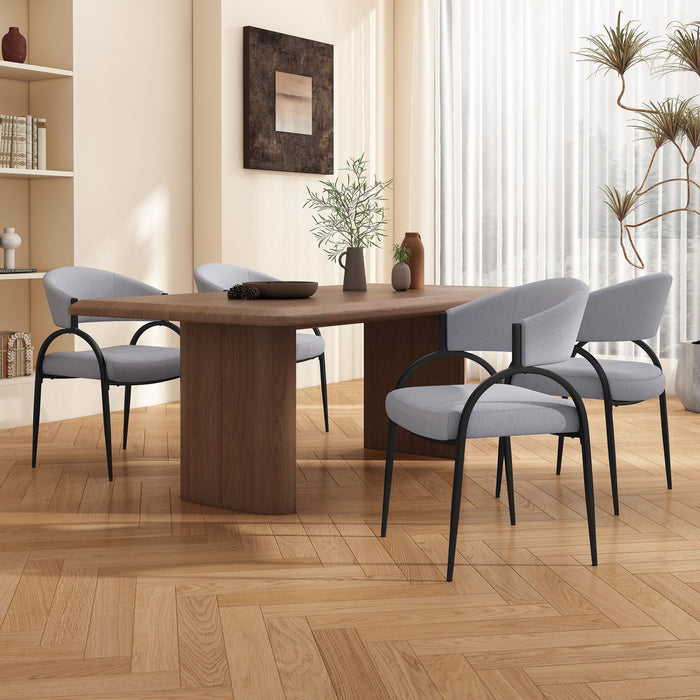 Contemporary Upholstered Dining Chairs With Metal Legs (Set of 2)