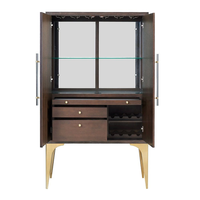 Andy - Bar Cabinet - Brushed Brown Oak Champagne