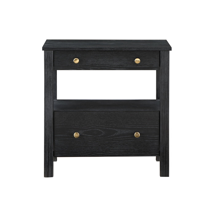 Danielle - 2 Drawer Nightstand With Knobs - Black