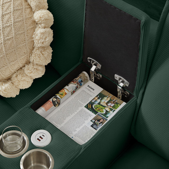 Modern U-Shaped Sectional Sofa Bed With Storage