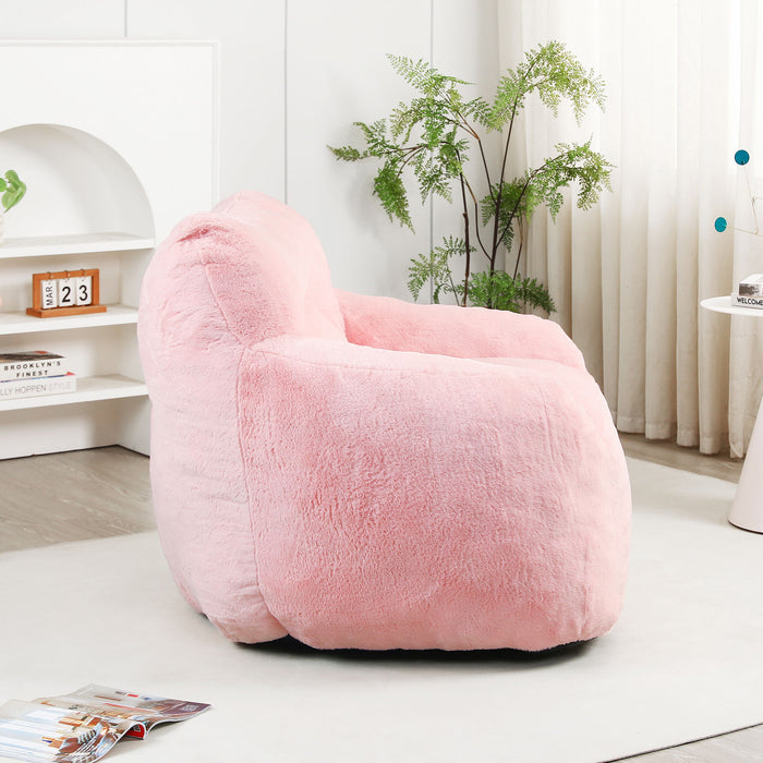 Beanbag Sofa Chair With Armrests Stuffed High Density Foam