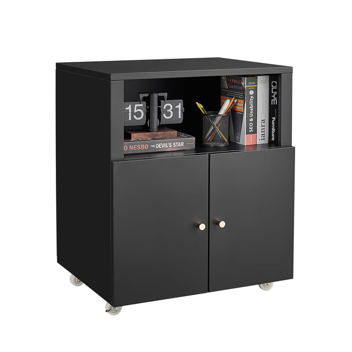 Home Office Printer Stand With Wheels And File Cabinet