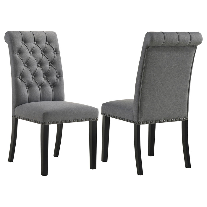 Alana Fabric Upholstered Dining Side Chair Grey (Set of 2)
