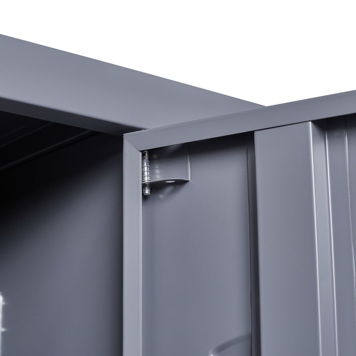15 Door Lockers With Lock For Storage In Home, Gym, Office, And School - Gray