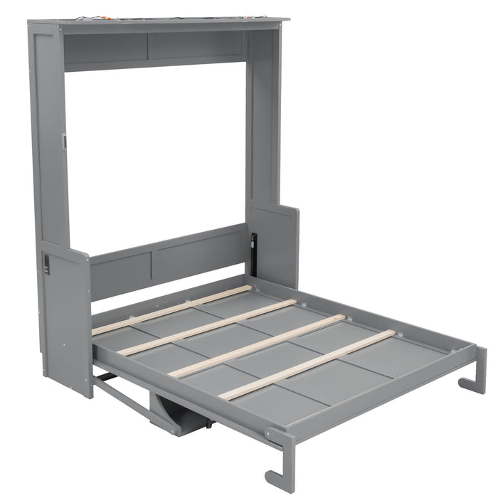 Murphy Bed With Desk, LED Lights & USB Charging Station