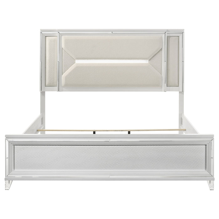 Marmore 64-inch Eastern King Panel Bed LED Headboard White