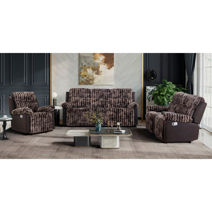 Bruni - Console Reclining Loveseat With Manual Recline And Rich Upholstery - Brown