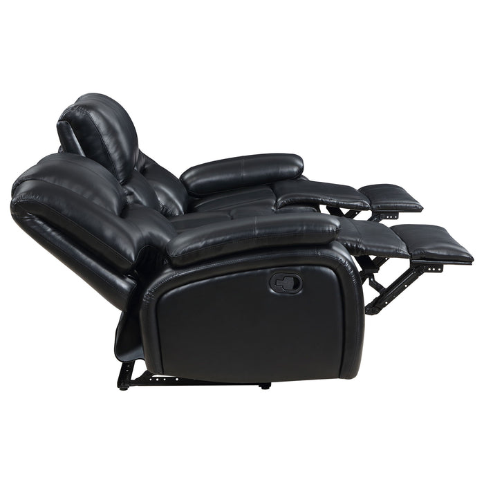 Camila 3-piece Upholstered Reclining Sofa Set Black