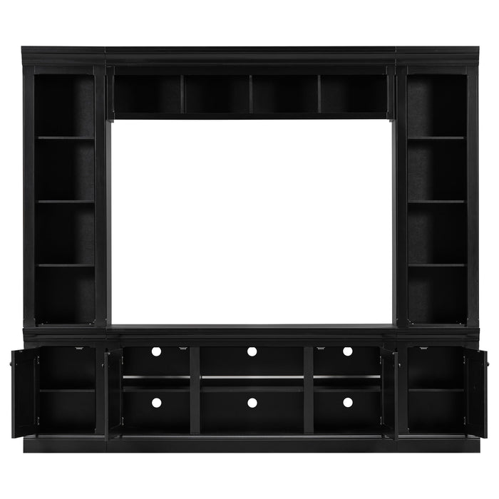 TV Stand With Hutch, Large Entertainment Center With Adjustable Shelves