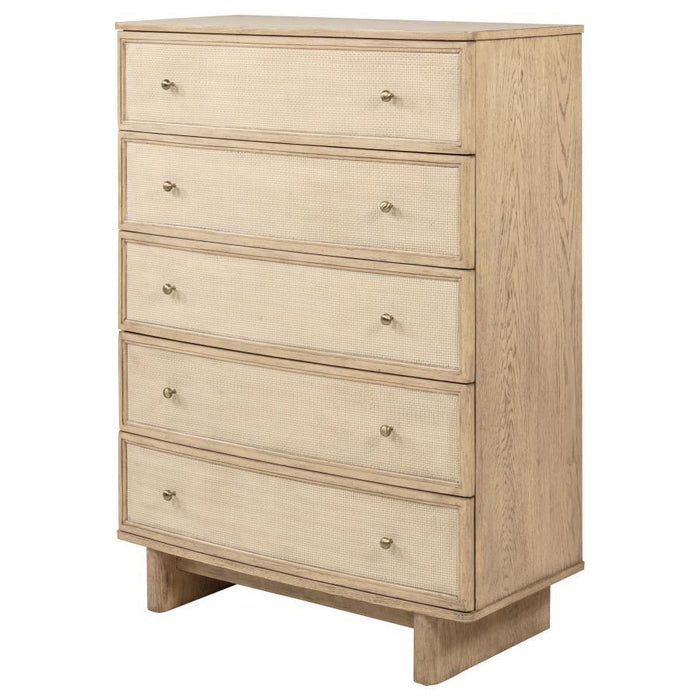 Kailani - 5-Drawer Bedroom Chest Of Drawers - Beige Oak