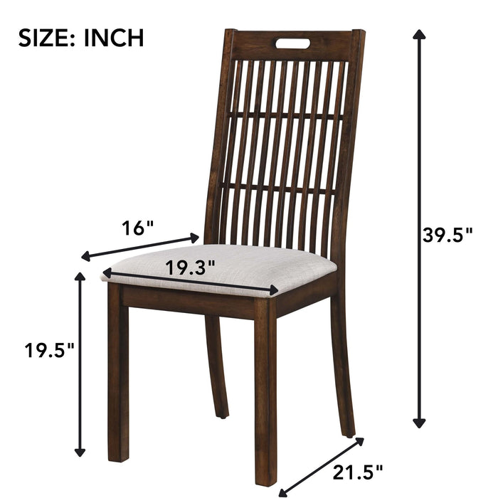 2 Pieces Set Dining Side Chair Rustic Modern Farmhouse Design Retro Design Easy To Assembly - Antique Dark Oak