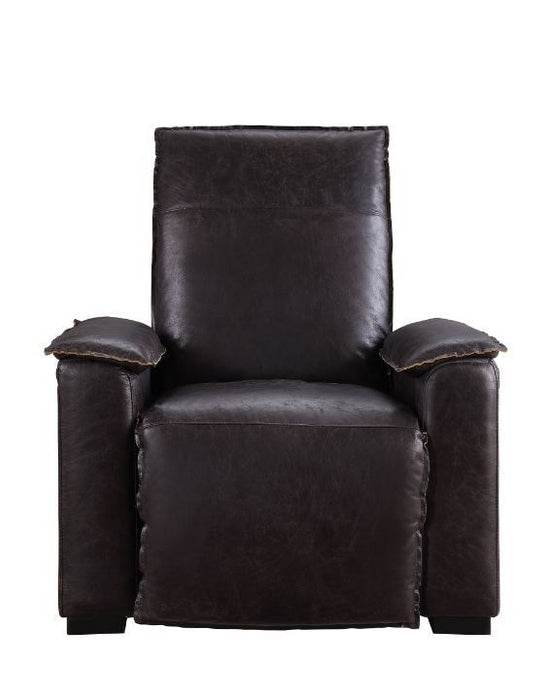 Misezon - Power Motion Recliner - Dark Top Grain Brown Leather & Aluminum
