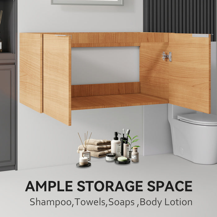 Floating Bathroom Vanity Cabinet & Soft Close Double Doors, Spacious Interior Storage, Wall Mounted, Cabinet Only