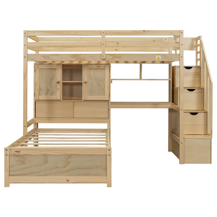 Loft Bed With Built In Desk And Staircase