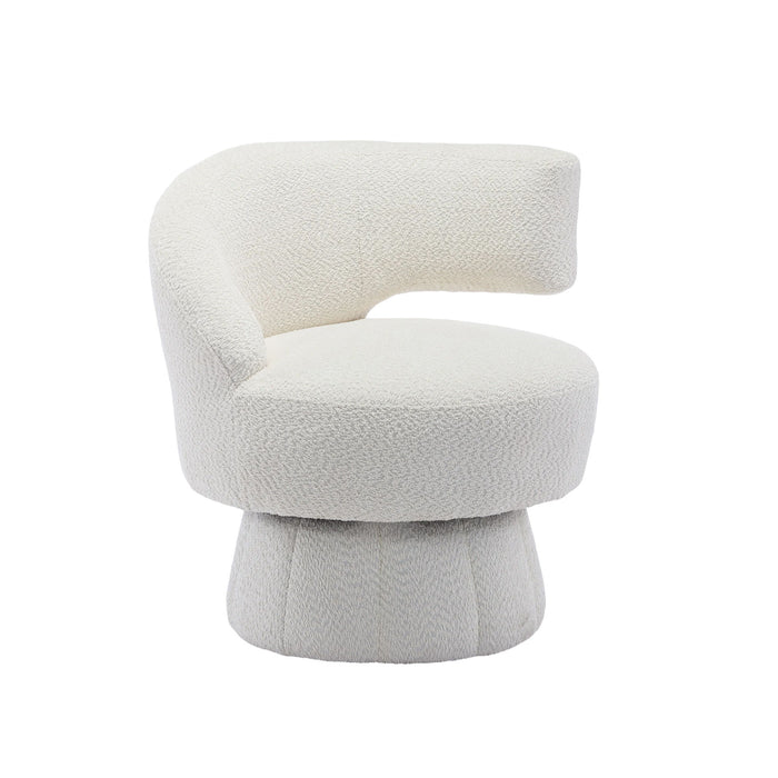 360 Degree Swivel Cuddle Barrel Accent Chairs, Round Armchairs With Wide Upholstered, Fluffy Fabric Chair For Living Room