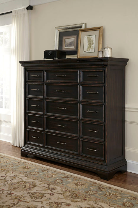 Caldwell - 17 Drawer Master Chest - Deep Brown
