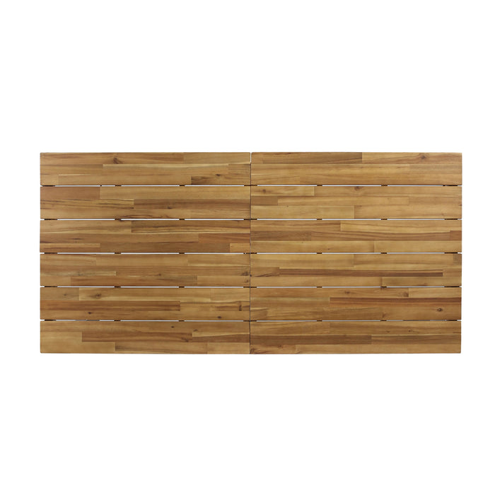 Rectangular Outdoor Dining Table Tabletop With Iron Legs - Black