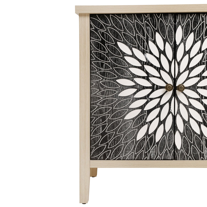 Modern Storage Cabinet With 4 Doors & Adjustable Shelves