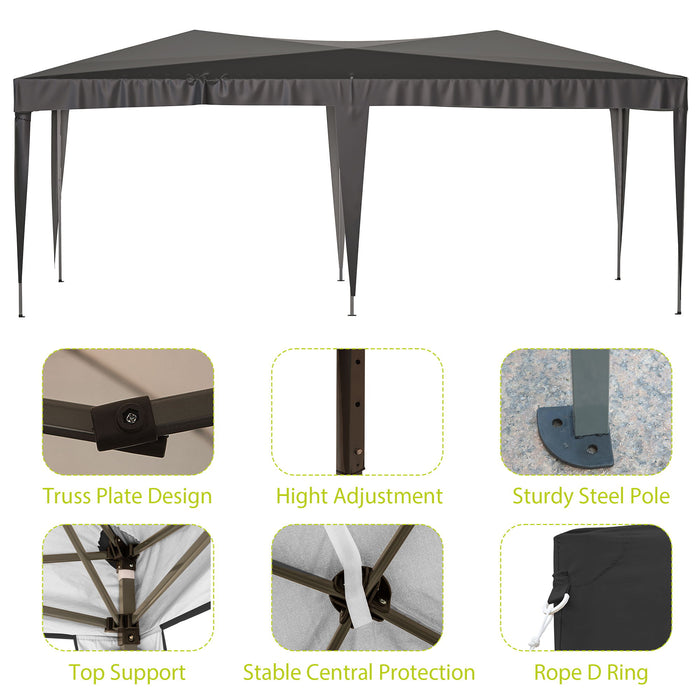Ez Pop Up Canopy Outdoor Portable Party Folding Tent With 6 Removable Sidewalls / Carry Bag / 6 Pieces Weight Bag Beige Black