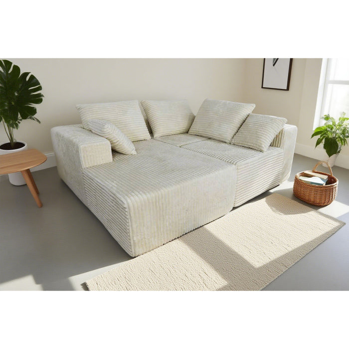 Corner Combination Sofa Sectional Couch With Soft Plush Fabric
