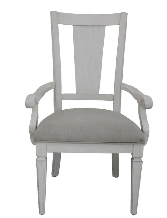 Acme Katia Arm Chair (Set of 2) Light Gray Linen & Weathered White Finish