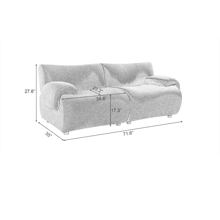 Waterproof Lambswool Sectional Sofa Cushion Couch Comfy With Ottom For Living Room, Solid Wood Frame, Removeable Arm With Magnetic - Iron For Each Seat, Free Combine 1 Seat 2 Seater 3 Seater Sectional