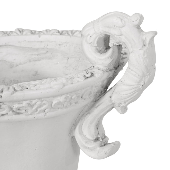 Roman Style Garden Urn Planter - Antique White