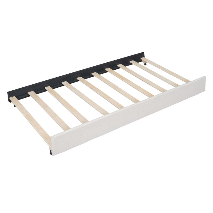 Upholstered Platform Bed With Drawers, Classic Headboard Design