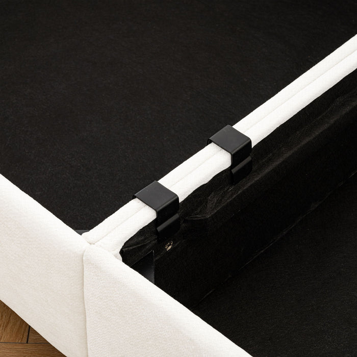 Stylish Chenille Sofa With Storage Seat And Cylindrical Backrest