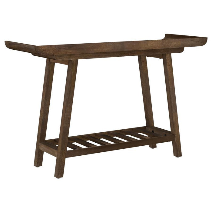 Ornelas - Console Table With Slatted Shelf - Mango Brown