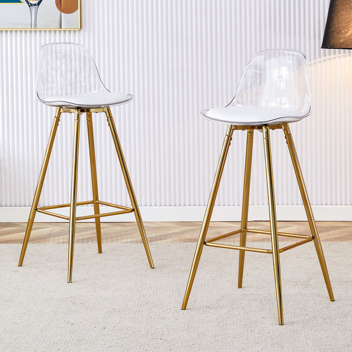 Stylish Upholstered Bar Chairs With Metal Leg