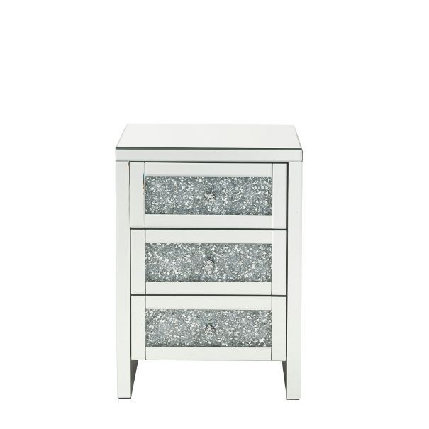 Noralie - Accent Table - Mirrored & Faux Diamonds - 26"