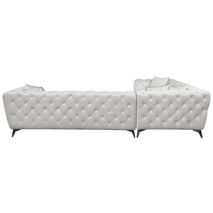Atronia - Sectional Sofa With 4 Pillows - Beige Fabric