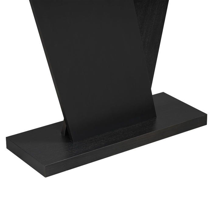 Console Table With V Shape Base, Sculptural Entryway Accent