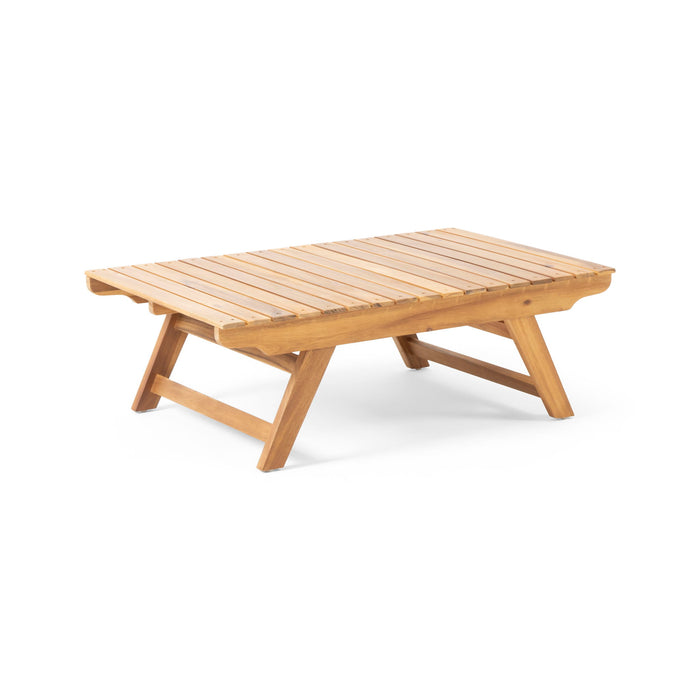 Outdoor Acacia Wood Coffee Table With Open Slat Design