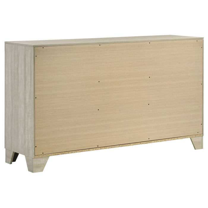 Strout - 4 Piece Queen Bedroom Set With Upholstered Headboard - Rustic