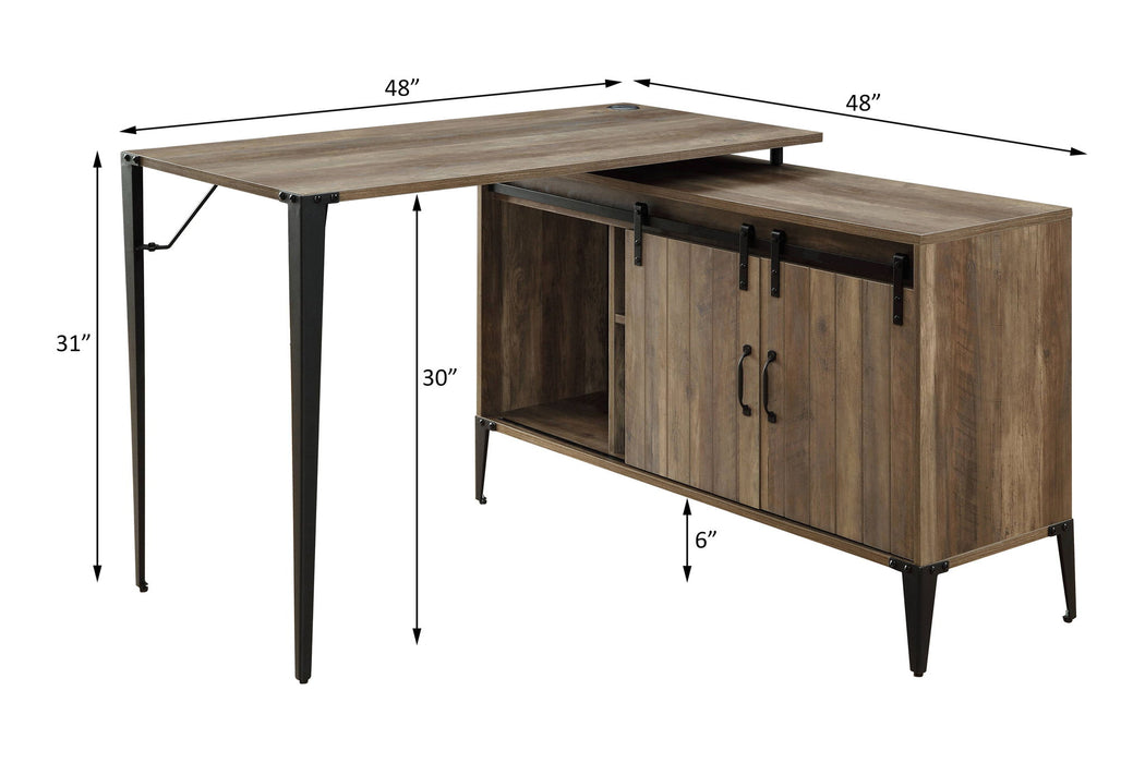 Zakwani - 48" Writing Desk - Rustic Oak & Black