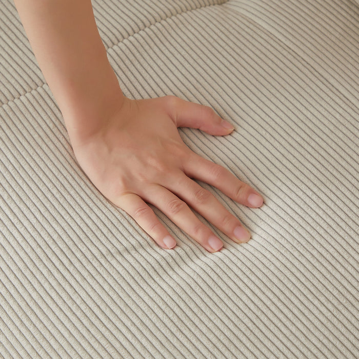 L Shaped Modular Sectional Sofa Corduroy And Movable Ottoman