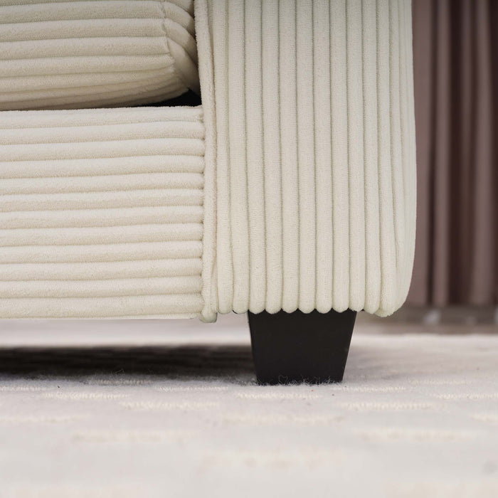 Elegant Corduroy Oversized Sectional Sofa Set With Deep Seats And Flexible Layout