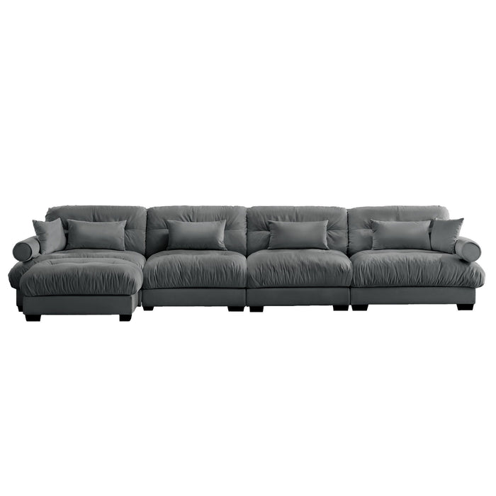 Super Comfort Oversized Modular Sectional Sofa With Movable Ottoman