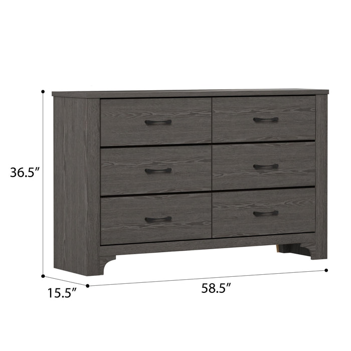 6 Drawer Dresser - Brown