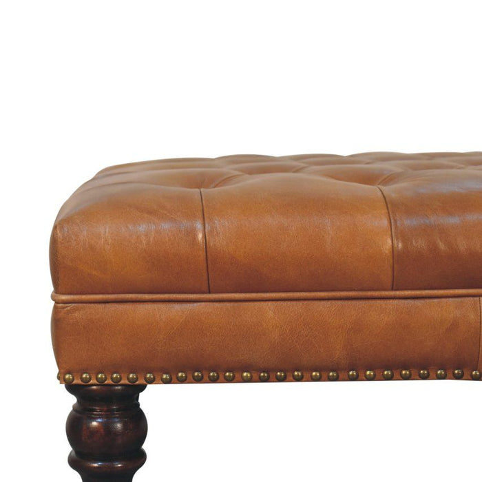 Buffalo - Leather Ottoman With Castor Legs