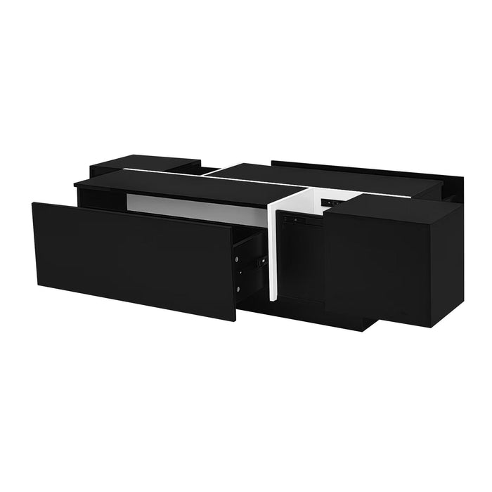Extendable Coffee Table With 2 Hidden Storage Space And 2 Drawers For Living Room