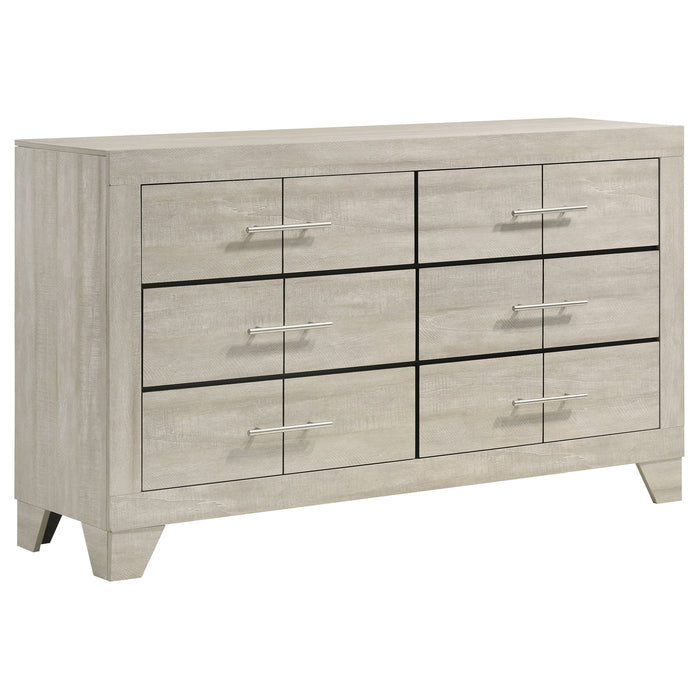 Strout - 4 Piece Queen Bedroom Set With Upholstered Headboard - Rustic
