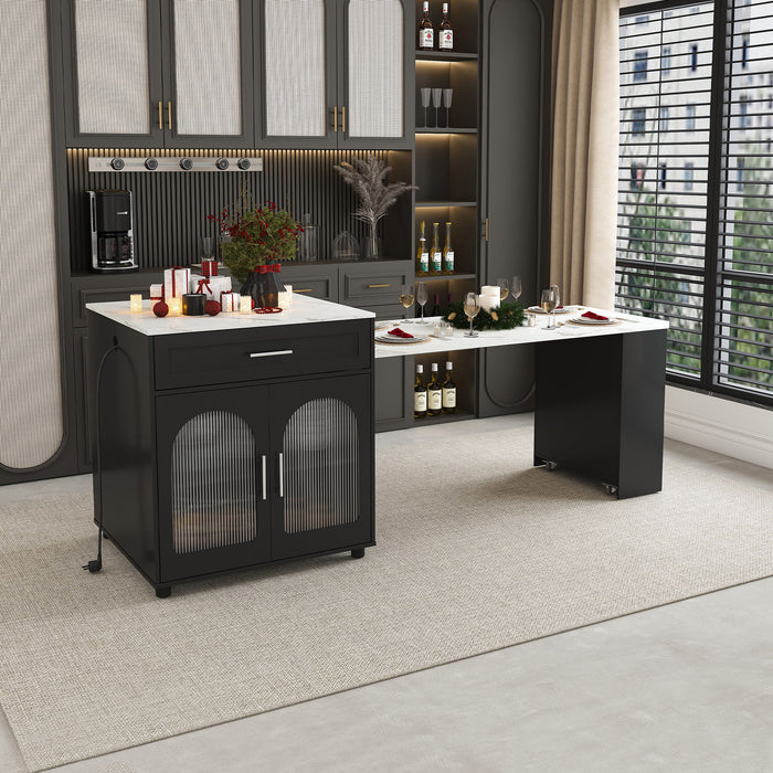 Expandable Kitchen Island With Power Outlet