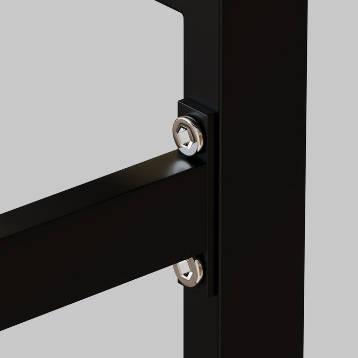 Modern Minimalist Rectangular Dining Table With Tempered Glass Top