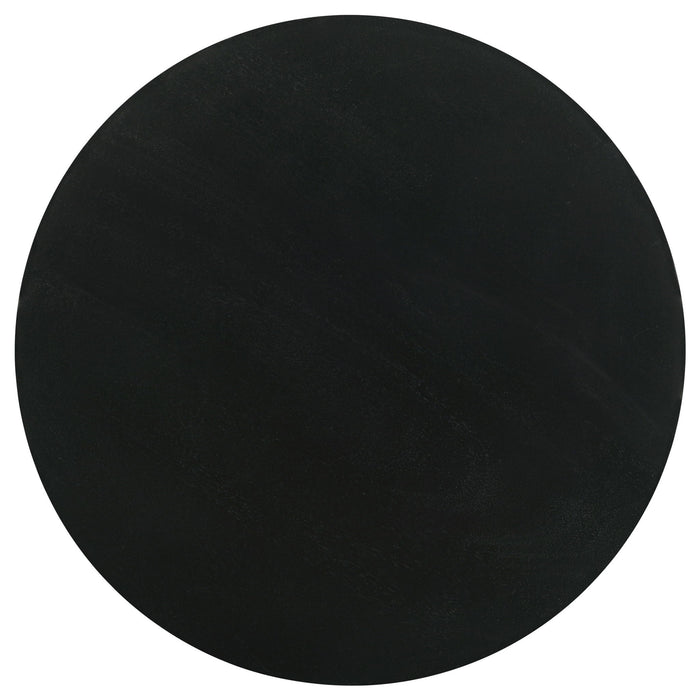 Dianella Round Pedestal Base Accent Side Table Black Stain